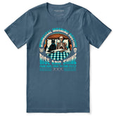 Good Morning Cat T-Shirt by Yūjin Clothing featuring a cozy cat graphic on a casual T-shirt.