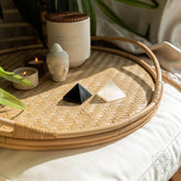 Decorative Stress Soothing Pyramids by Conscious Items, home decor sculpture with calming design in neutral tones.