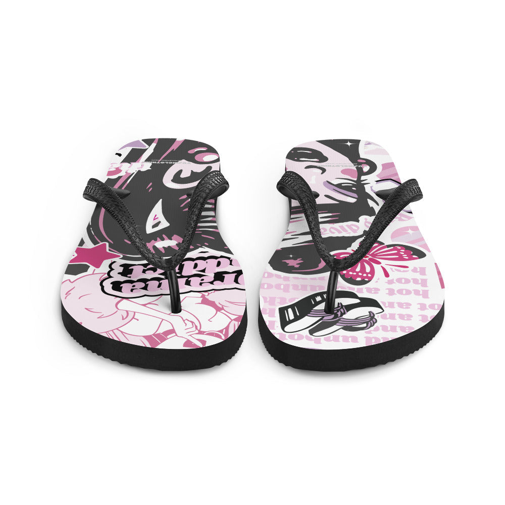 Yūjin Clothing Drama Addict flip-flops with stylish straps and comfortable soles, perfect for casual summer wear.