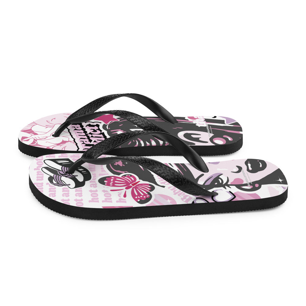 Yūjin Clothing Drama Addict flip-flops featuring stylish design and comfortable straps, perfect for casual wear.