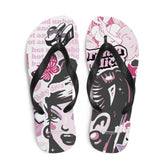 Yūjin Clothing Drama Addict flip-flops with colorful straps and cushioned soles, perfect for casual summer wear.