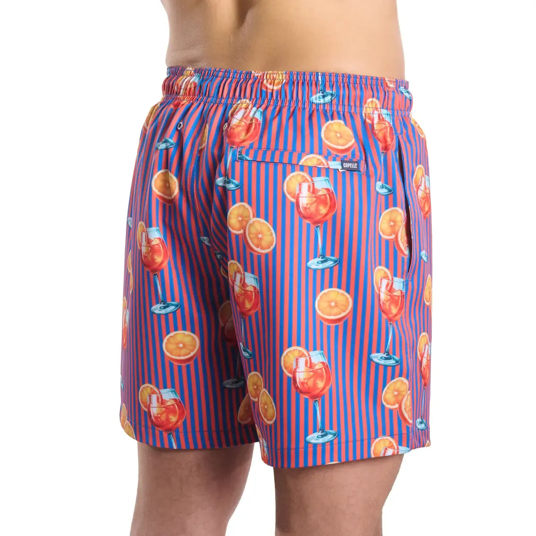 Men’s Premium Compression-Lined Hybrid Shorts – Sunset Spritz - Ocean and Heat