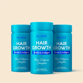 Maree Biotin & Collagen Hair Growth Complex supplement bottle with capsules, shown on a white background.