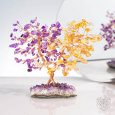 Crystal Tree of Everlasting Fortune from Conscious Items, designed as a decorative Supreme Abundance crystal tree with green and clear crystals.
