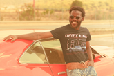 Yūjin Clothing Drift King T-Shirt featuring bold graphic design and comfortable cotton fabric, ideal for casual streetwear style.