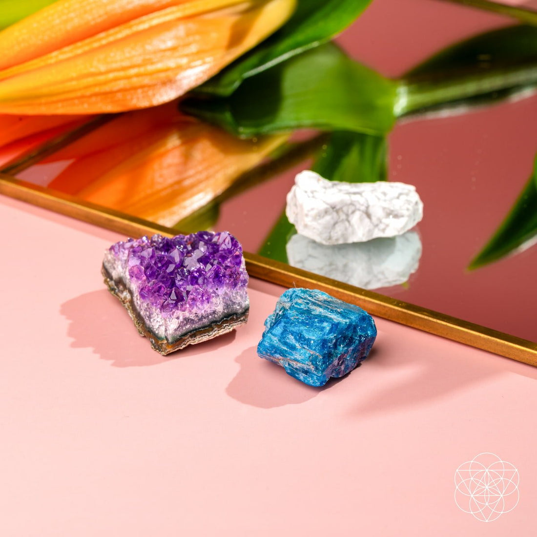 Decorative home ornament called The Anti-Anxiety Trio by Conscious Items, featuring three calming, colorful decorative pieces.