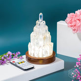 Clear quartz manifestation tower lamp night light by Conscious Items, featuring a sleek crystal design for positive energy.