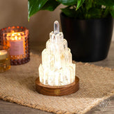 Clear Quartz Manifestation Tower Lamp night light by Conscious Items, featuring a tall, glowing quartz crystal design for positive energy.