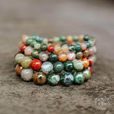 Close-up of The Energy Bracelet by Conscious Items showing its textured, beaded design in natural light.