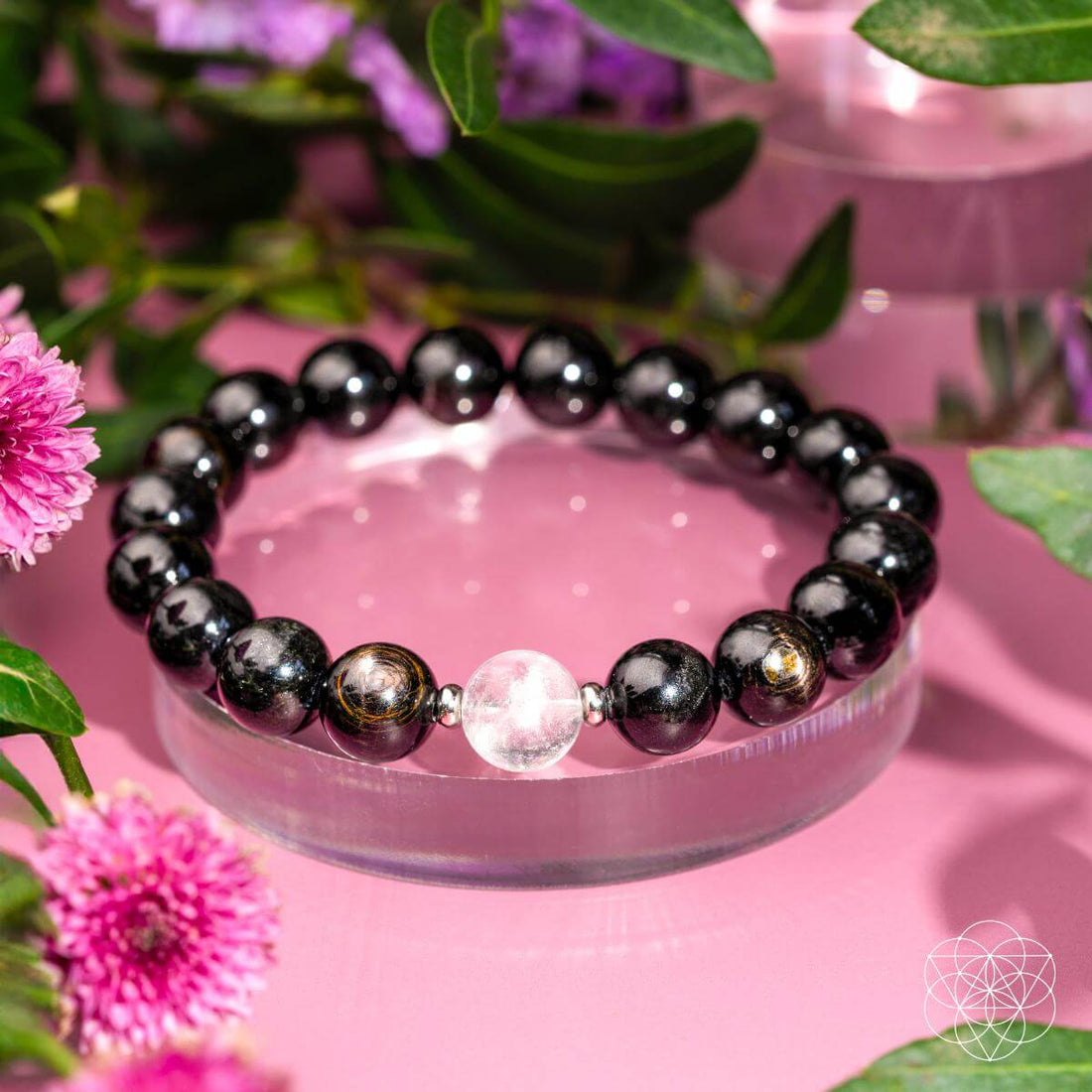 Hypersthene manifestation bracelet by Conscious Items featuring polished stones and adjustable cord for positive energy and abundance.