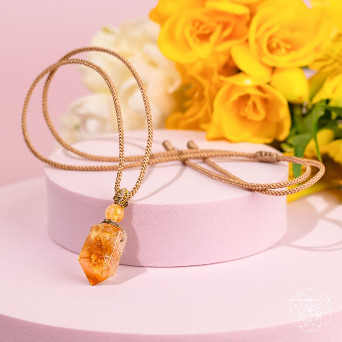 Conscious Items Prosperity Pendant Necklace featuring a sleek, minimalist design with a symbolic charm on a delicate chain.