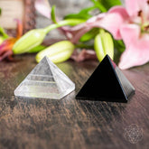 Decorative pyramids of power home decoration by Conscious Items, featuring geometric shapes in neutral tones for modern interior decor.