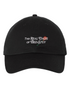 Black RDOB Cap by The Real Dads featuring a curved brim and adjustable strap, shown on a neutral background.