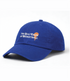 Orange and blue Real Dads BBall Cap with adjustable strap, featuring bold branding and sporty design.