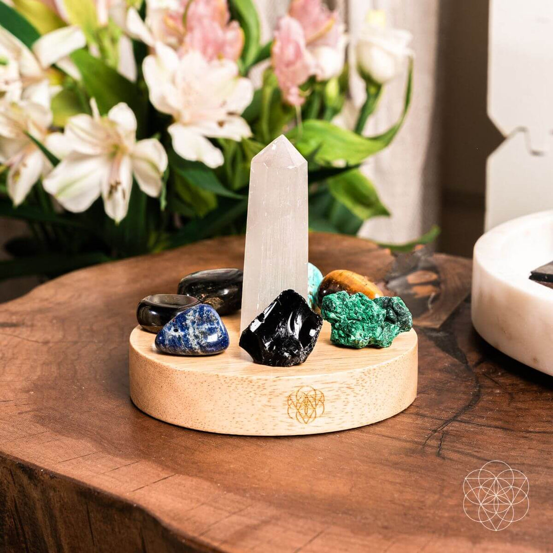 Sacred Protection Lamp night light by Conscious Items with intricate design, providing soft ambient glow for spiritual ambiance.