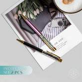 Self-cleansing crystal pens from Conscious Items, elegant home accessory with clear crystal design and sleek writing tip.