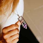 Close-up of The Self-Control Pendant necklace by Conscious Items, featuring a sleek pendant on a delicate chain.