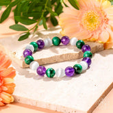 Close-up of The Triple Healing Bracelet by Conscious Items, featuring intertwined healing stones and natural design.