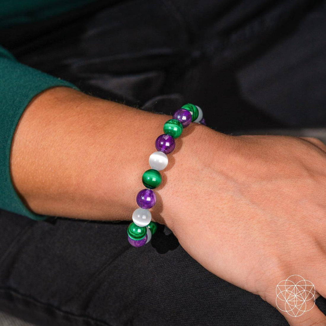 Triple Healing Bracelet by Conscious Items featuring natural stones and adjustable cord for holistic wellness and stylish wear.