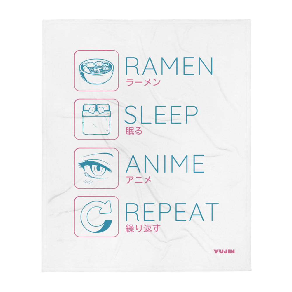 Anime Circle Blanket by Yūjin Clothing featuring vibrant anime-inspired circular design on soft, cozy fabric.
