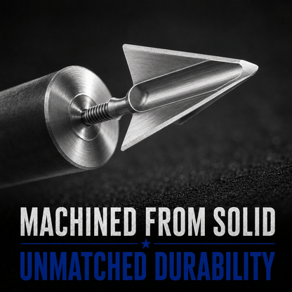 Tooth of the Arrow Broadheads TOTA 125 grain fixed 3-blade broadhead with 1-1/8 inch cutting diameter for hunting and archery.