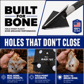 Tooth of the Arrow Broadheads TOTA 125 grain fixed 3-blade broadhead with 1-1/8 inch cutting diameter for hunting and archery.