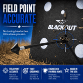 Tooth of the Arrow Broadheads TOTA 125 grain 1-inch single bevel fixed blade broadhead with sharp cutting edges for hunting.