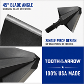 Tooth of the Arrow Broadheads TOTA 125 grain fixed blade broadhead with 1-inch single bevel, designed for precise hunting.