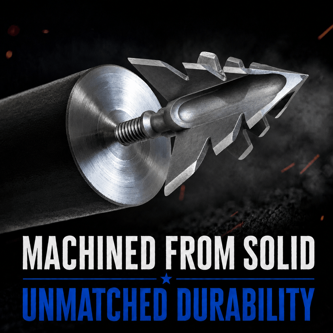 Tooth of the Arrow Broadheads TOTA 125 Grain fixed blade broadhead for small game and turkey hunting, with a sleek design.