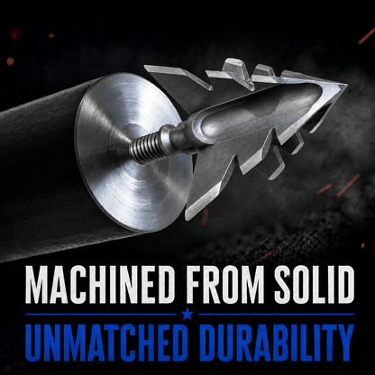 Tooth of the Arrow Broadheads TOTA 125 Grain fixed blade broadhead for small game and turkey hunting, with a sleek design.
