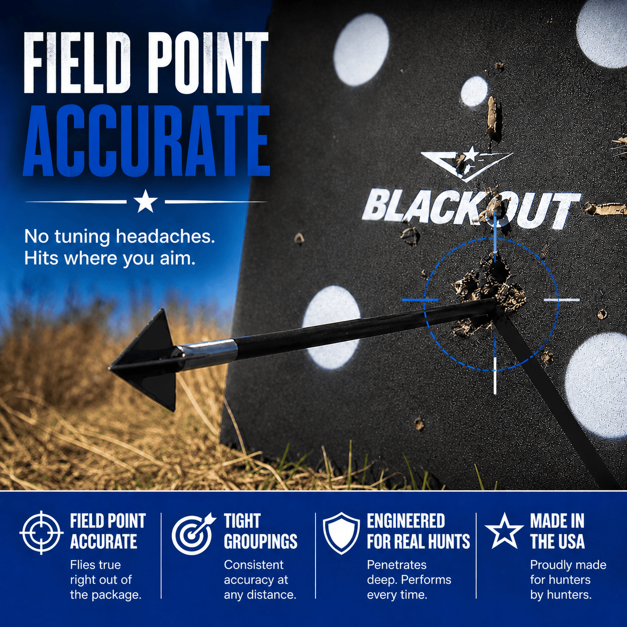 Tooth of the Arrow Broadheads TOTA 150 grain fixed blade broadhead with 1-inch solid design for hunting and archery.