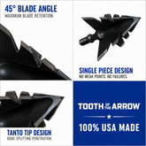Tooth of the Arrow TOTA 125 Grain Broadhead for small game and turkey, fixed blade design, sharp and durable hunting arrow tip.