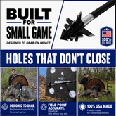 Tooth of the Arrow TOTA 125 Grain Fixed Blade Broadhead for small game and turkey, designed for precise hunting.