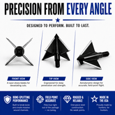 Tooth of the Arrow TOTA 150 grain fixed blade broadhead with 1-inch solid design for hunting accuracy and durability.
