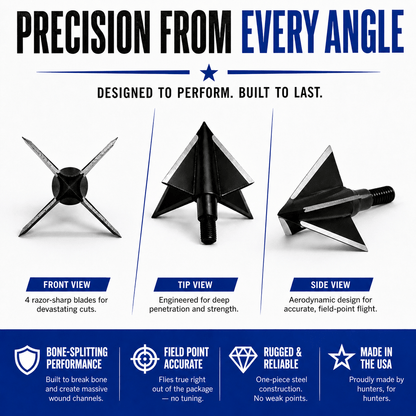 TOTA | 150 grain XL broadhead | 1-3/16-inch solid | fixed blade