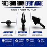 Tooth of the Arrow TOTA 125 grain broadhead with a 1-inch single bevel fixed blade for hunting and archery.