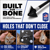 Tooth of the Arrow Broadheads TOTA 125-grain fixed blade broadhead with 1-inch single bevel blade for hunting or archery.