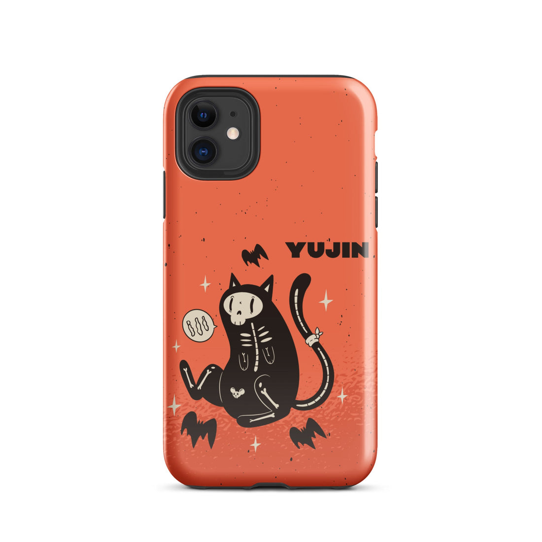 Black Ghost Halloween iPhone® Tough Case by Yūjin Clothing with spooky ghost design for iPhone protection.