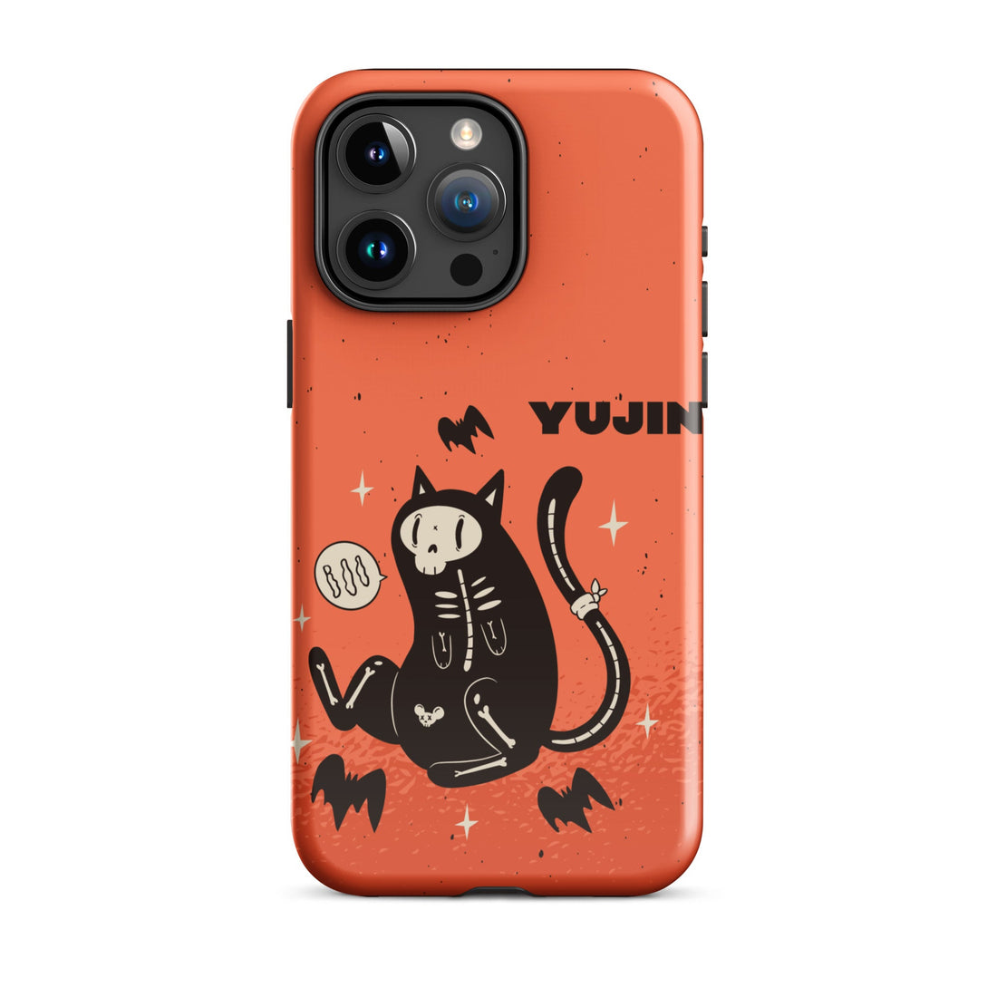 Black Ghost iPhone® Tough Case by Yūjin Clothing featuring a spooky ghost design for Halloween protection.