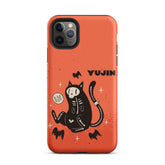 Black ghost Halloween iPhone® tough case by Yūjin Clothing with spooky ghost design on durable phone protection.