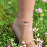 Tourmaline Anklet of Hope by Conscious Items featuring colorful gemstone beads on a delicate silver chain.