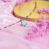 Tourmaline Anklet of Hope by Conscious Items featuring colorful tourmaline stones on a delicate silver chain.