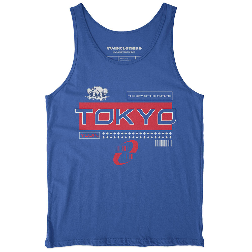 Modern Tokyo Tank Top by Yūjin Clothing, lightweight sleeveless top with minimalist design, perfect for casual summer wear.