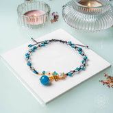 Triple crystal anklet of positivity with silver chain and three clear crystals, designed for positive energy and wellness.
