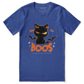 Yūjin Clothing Here For The Boos T-Shirt featuring a casual fit and graphic design, perfect for Halloween or spooky-themed outfits.