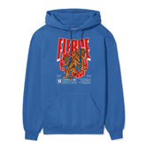 Yūjin Clothing Fierce Tiger hoodie featuring a bold tiger graphic on black fabric, with a comfortable hood and casual fit.