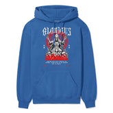 Black Yūjin Clothing Glorious Death hoodie with bold graphic design and comfortable fit, perfect for casual wear.