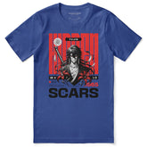 Yūjin Clothing Hidden Scars T-Shirt featuring a stylish graphic design on a black cotton T-shirt.