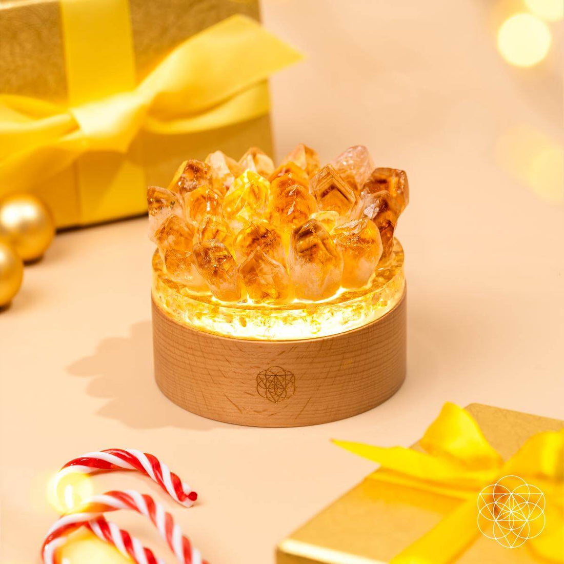 Midas Citrine Lamp night light by Conscious Items, featuring a golden citrine design that adds warm glow to any space.