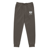 Devil cat printed sweatpants by Yūjin Clothing featuring a bold devil cat graphic on soft, comfortable fabric.